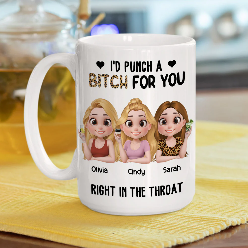 Punch For You My Bestie - Personalized Custom Coffee Mug - Image 5