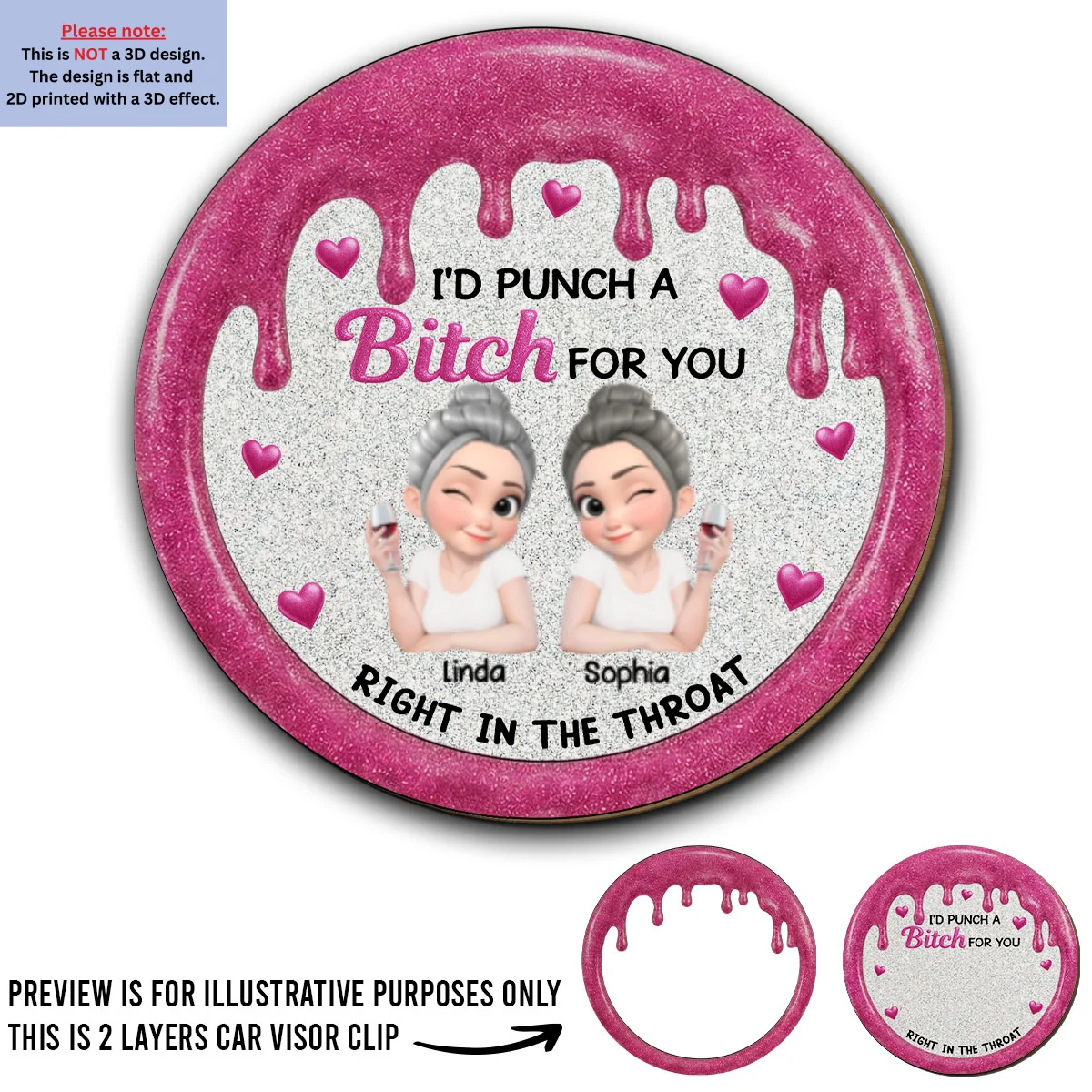 Punch For You My Girl - Personalized Custom Car Visor Clip - Image 5