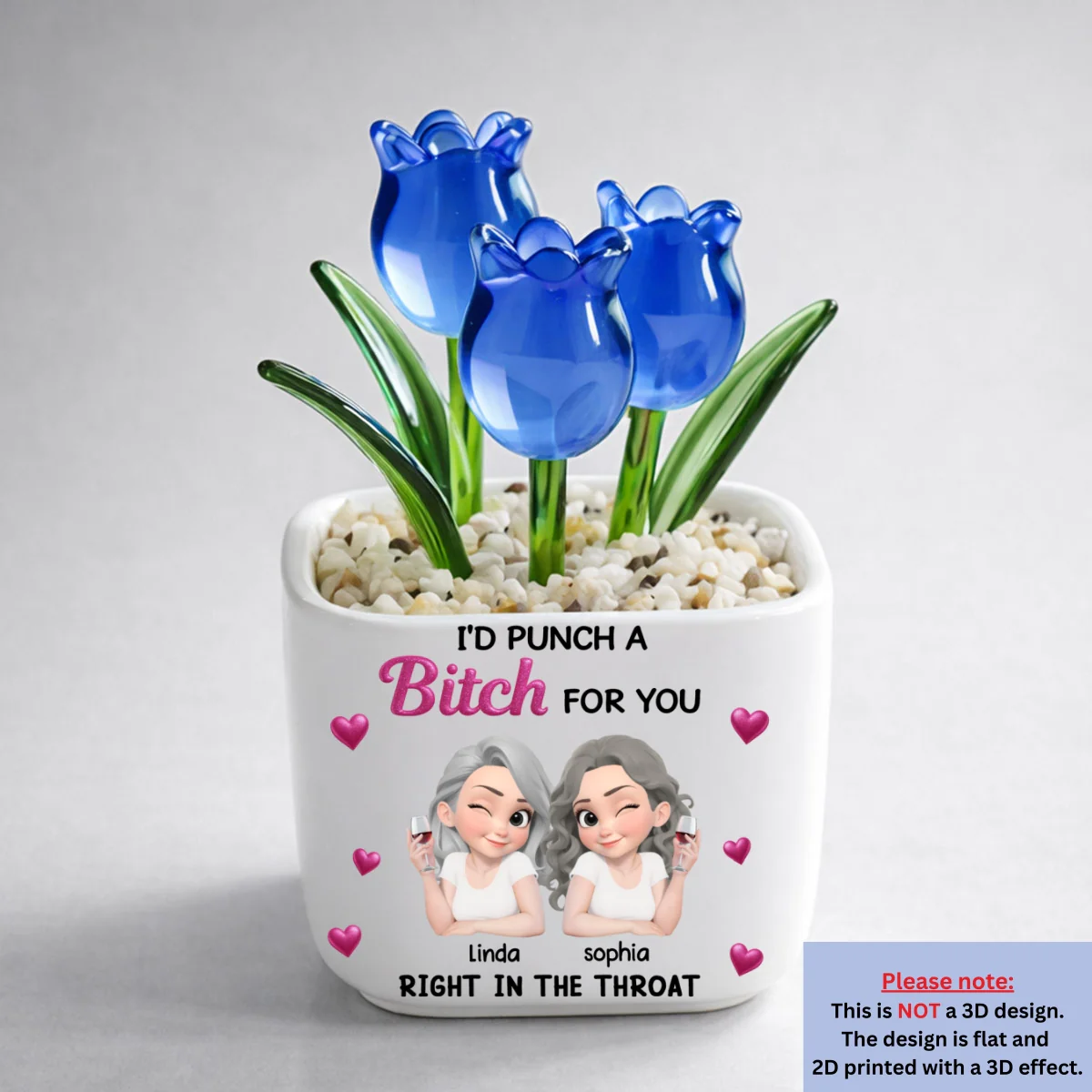 Punch For You My Girl - Personalized Custom Glass Everlasting Tulips - Image 6