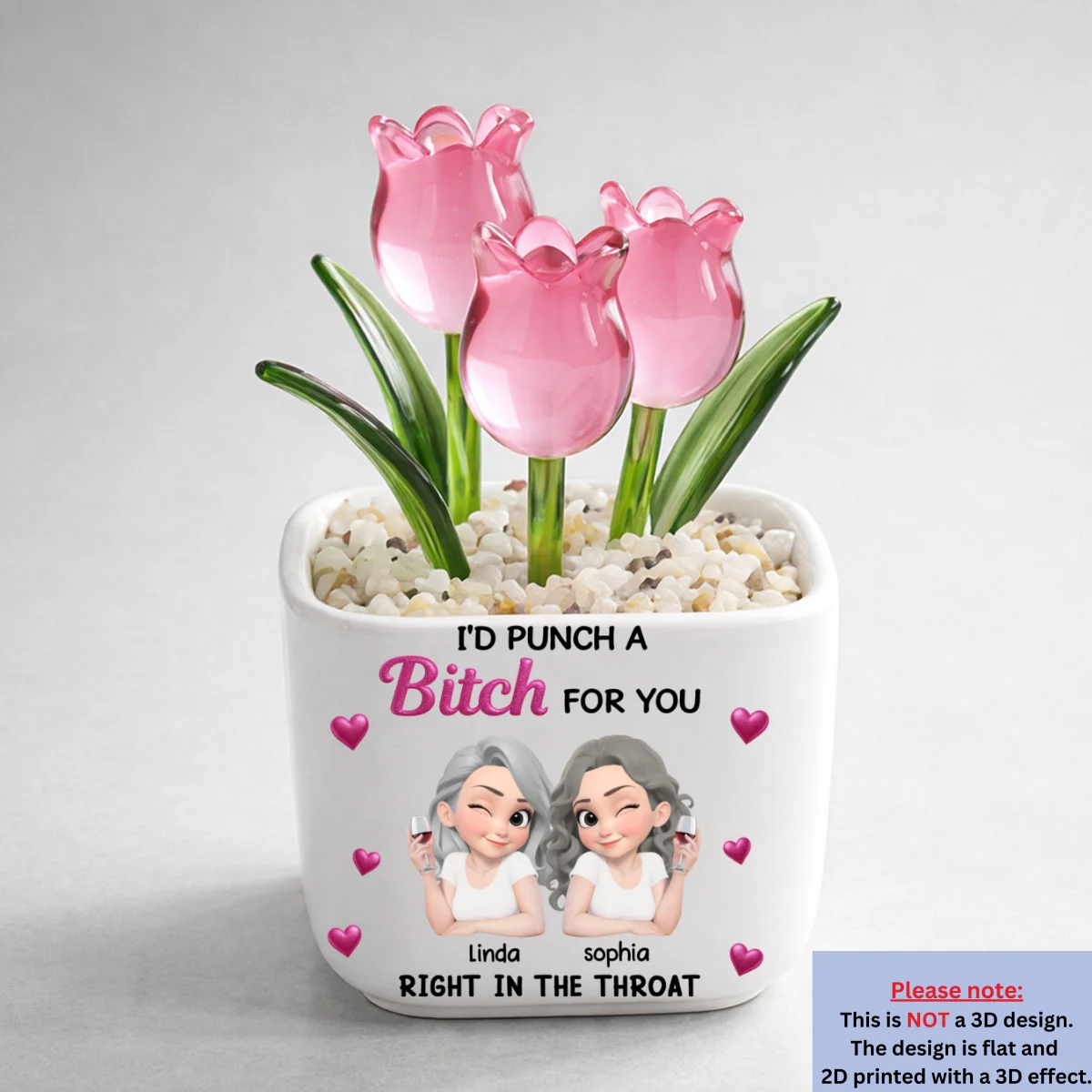 Punch For You My Girl - Personalized Custom Glass Everlasting Tulips - Image 7