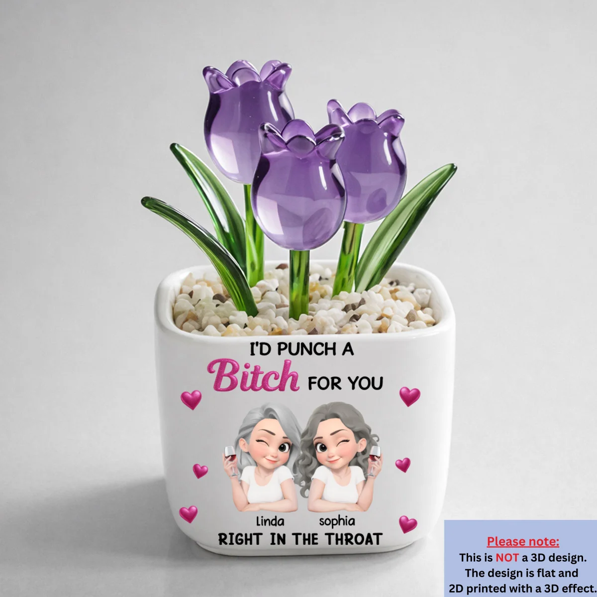 Punch For You My Girl - Personalized Custom Glass Everlasting Tulips - Image 8