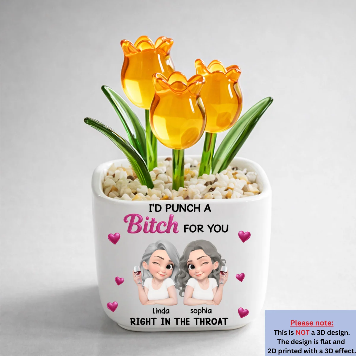 Punch For You My Girl - Personalized Custom Glass Everlasting Tulips - Image 9