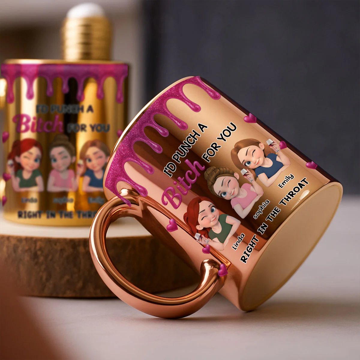 Punch For You My Girl - Personalized Custom Metallic Mug - Image 3