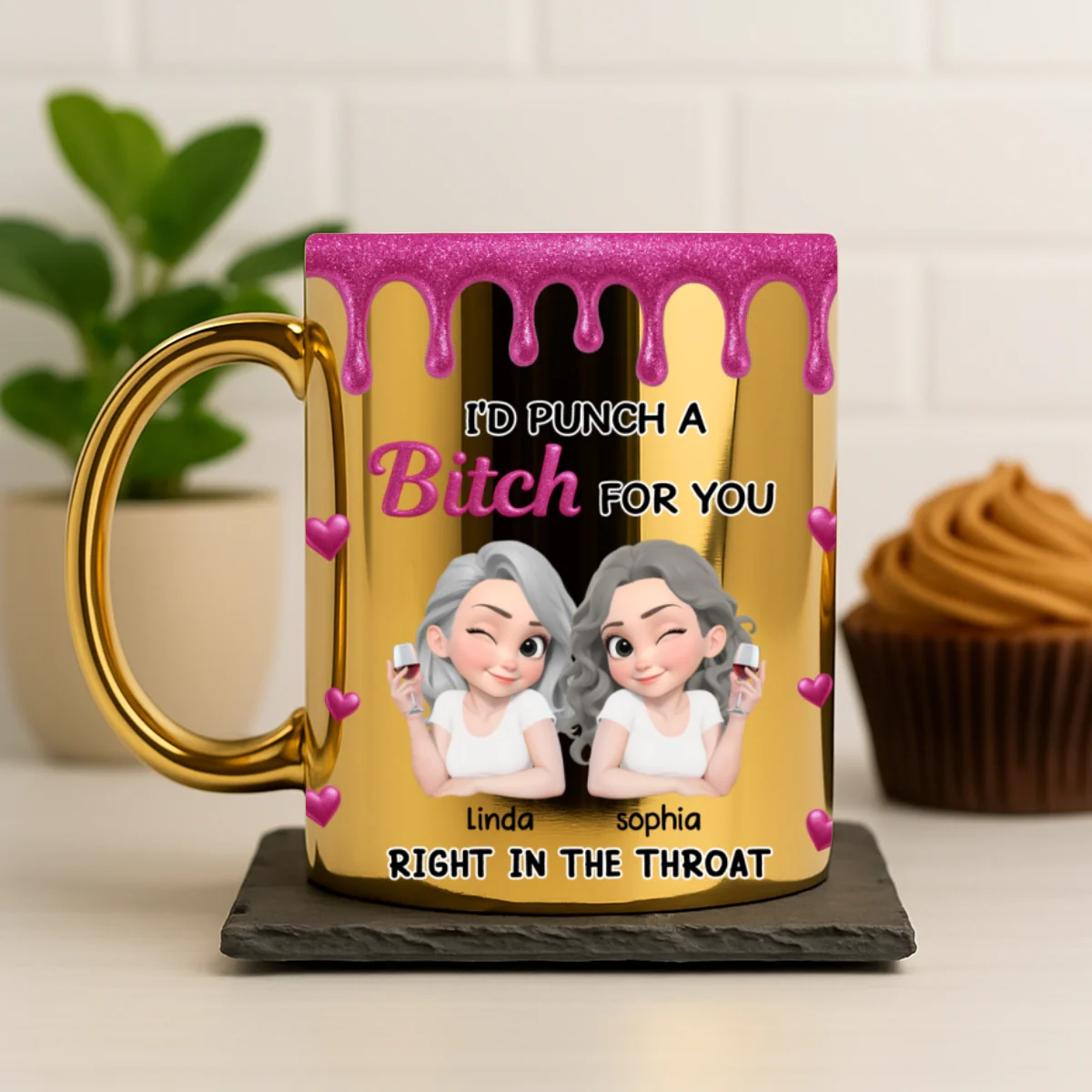 Punch For You My Girl - Personalized Custom Metallic Mug - Image 7