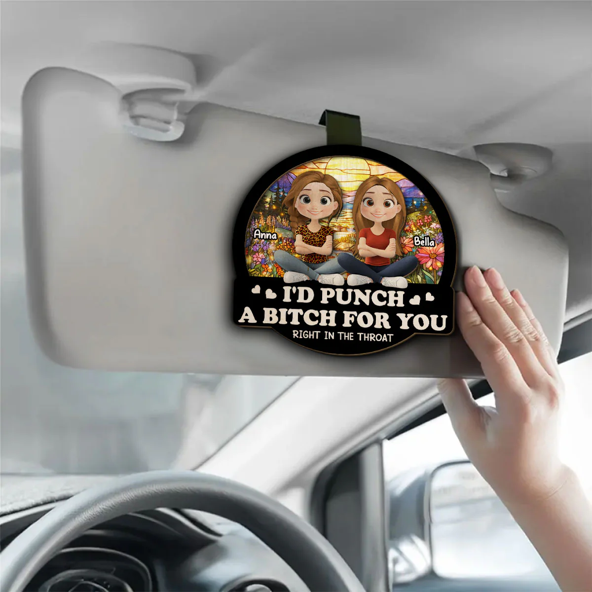 Punch For You - Personalized Custom Car Visor Clip - Image 2