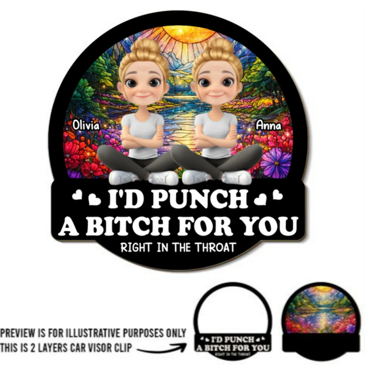 Punch For You - Personalized Custom Car Visor Clip - Image 8