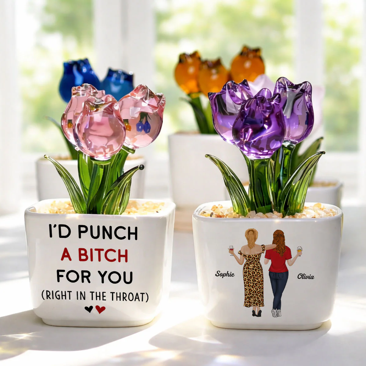 Punch For You - Personalized Custom Glass Everlasting Tulips - Image 3