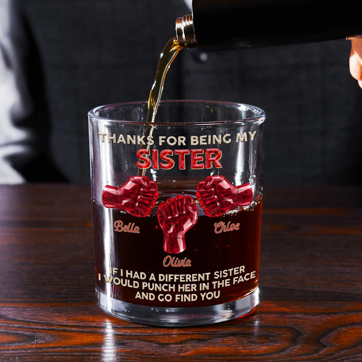 Punch Him And Find You- Personalized Custom Whiskey Glass - Image 2