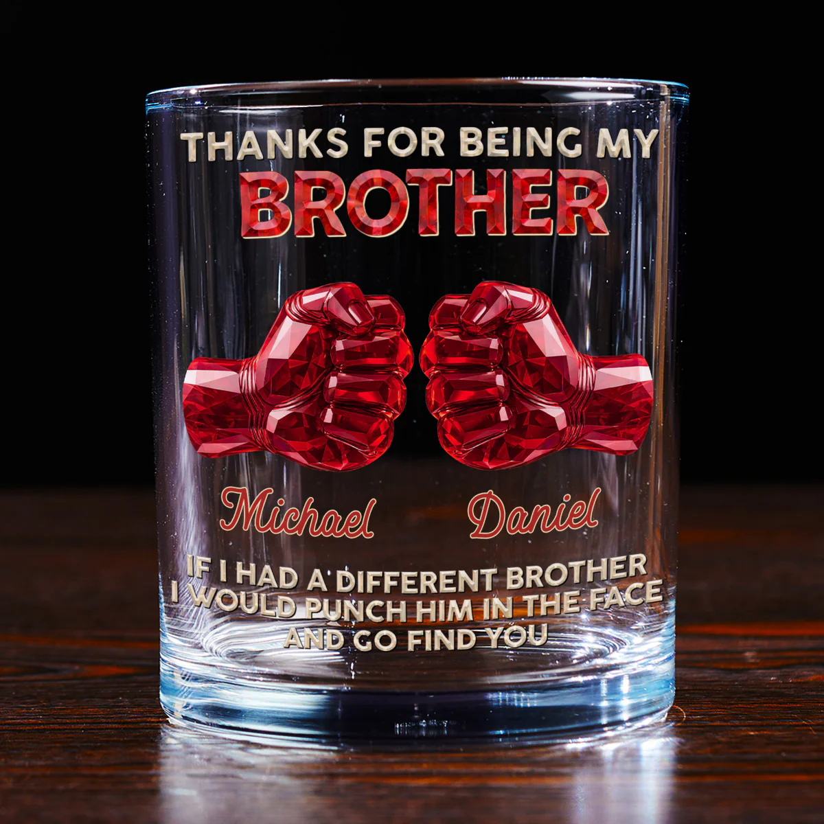 Punch Him And Find You- Personalized Custom Whiskey Glass - Image 3
