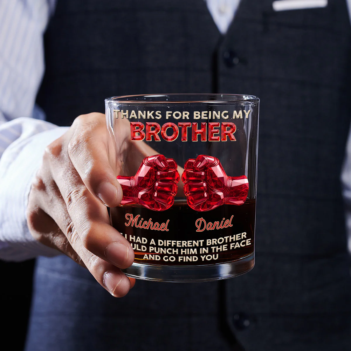 Punch Him And Find You- Personalized Custom Whiskey Glass - Image 5