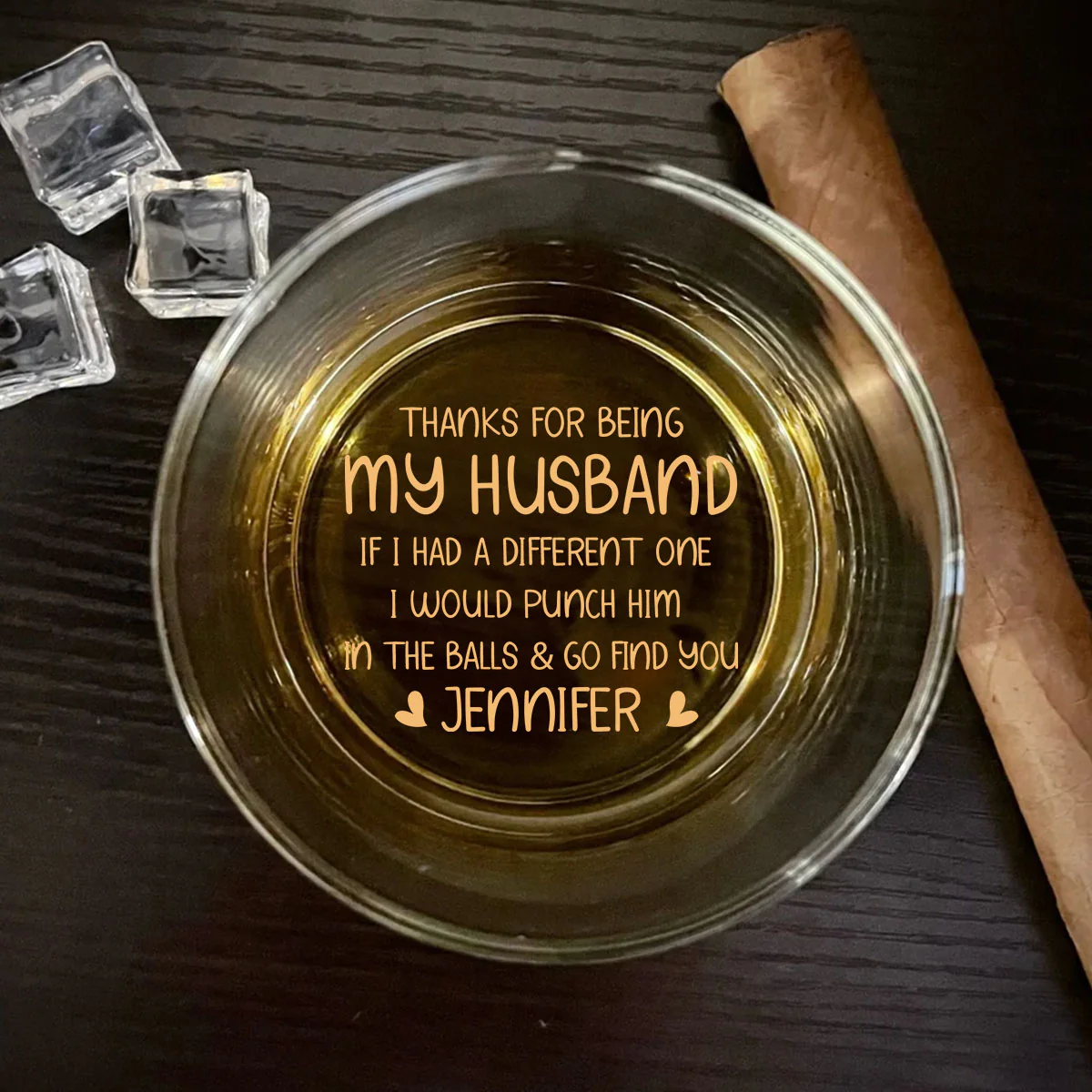 Punch In The Balls - Personalized Custom Whiskey Glass - Image 4