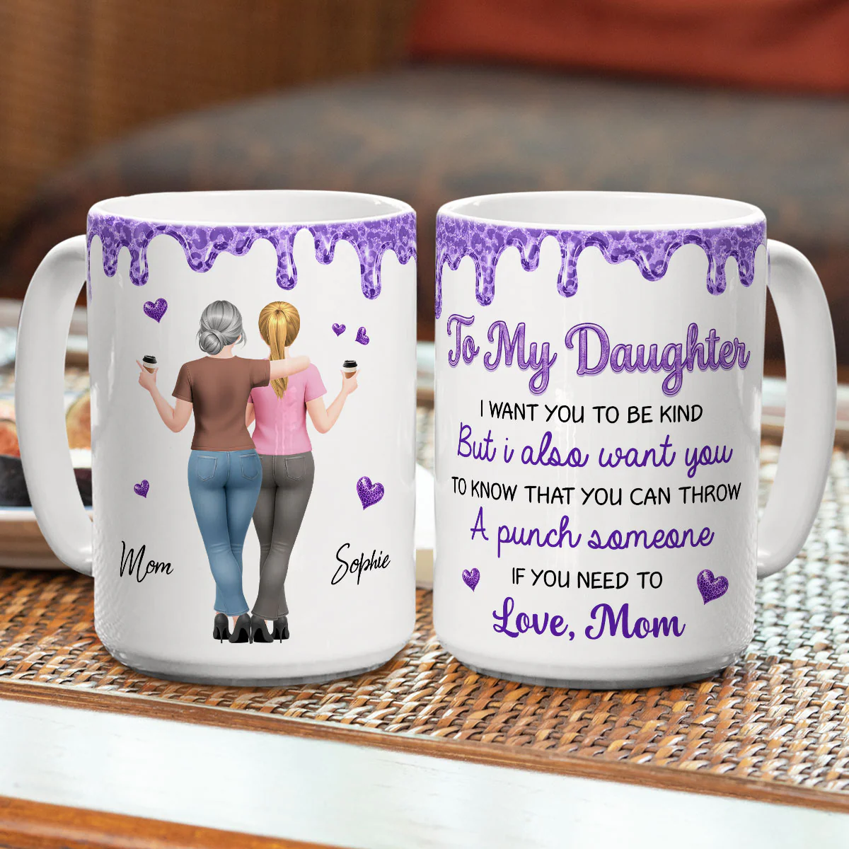 Punch Someone If You Need - Personalized Custom Coffee Mug - Image 5