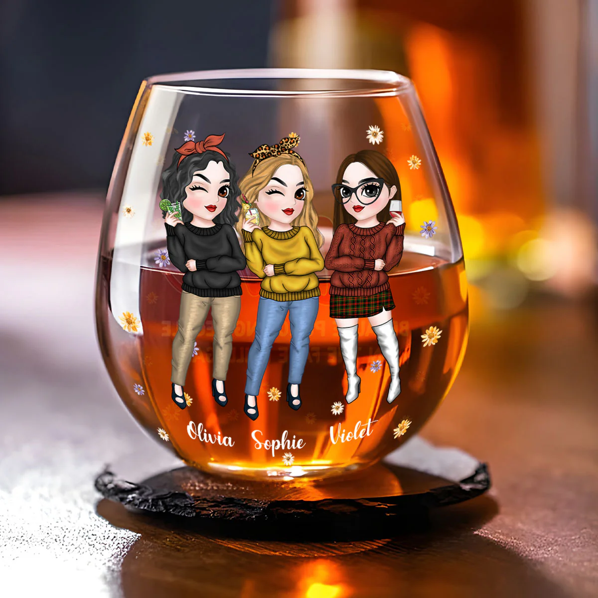 Punching People In The Face Is Illegal - Personalized Custom Wine Glass - Image 2