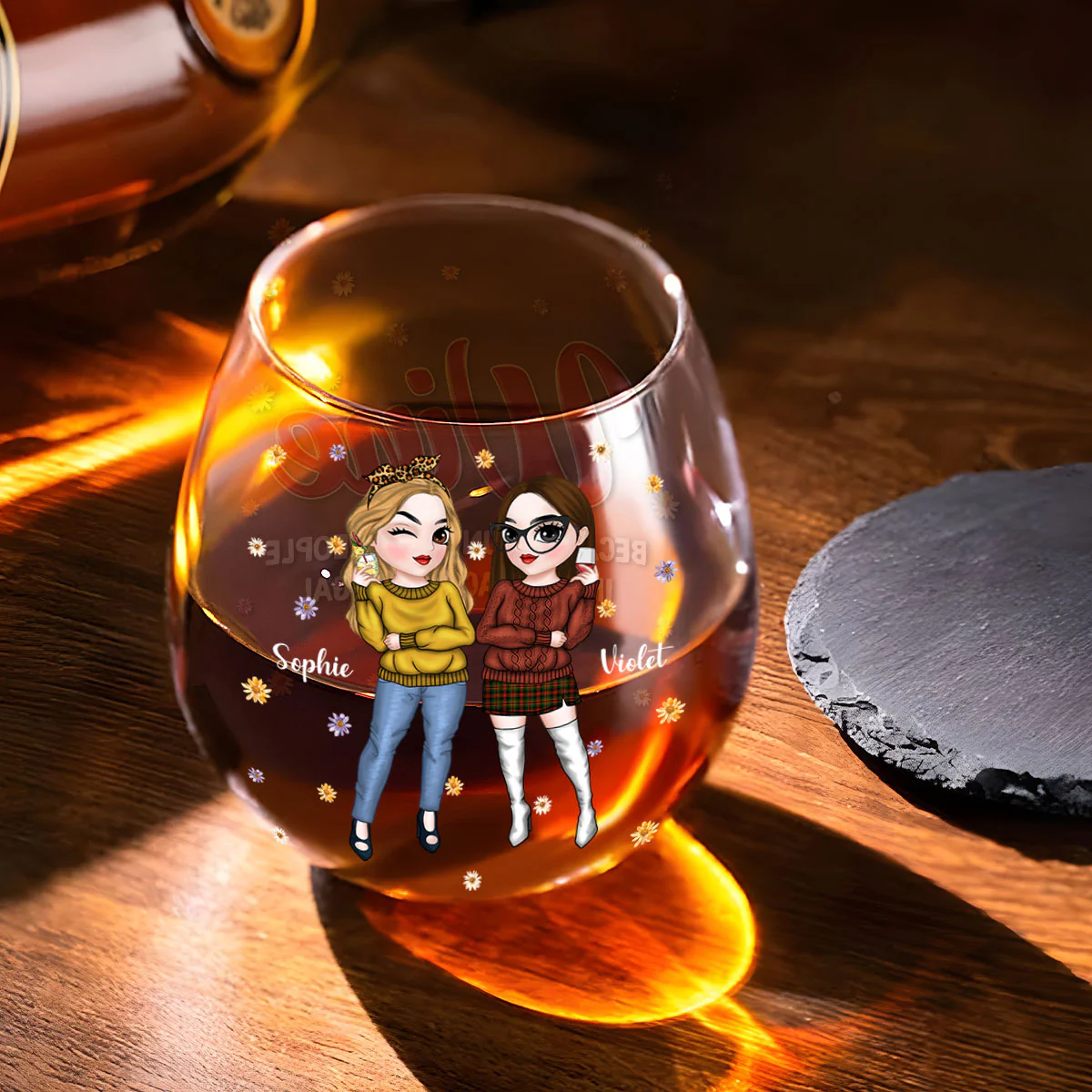 Punching People In The Face Is Illegal - Personalized Custom Wine Glass - Image 3