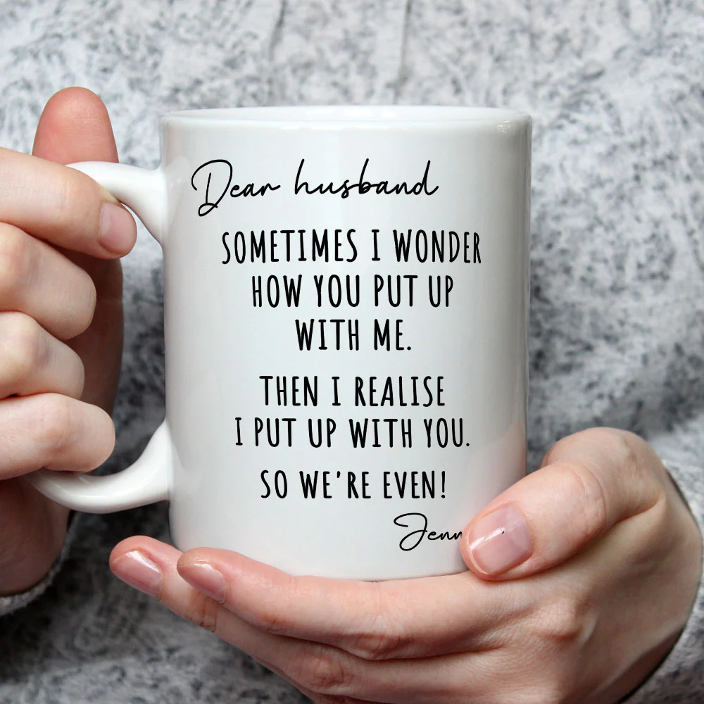 Put Up With Me - Personalized Custom Coffee Mug - Image 4