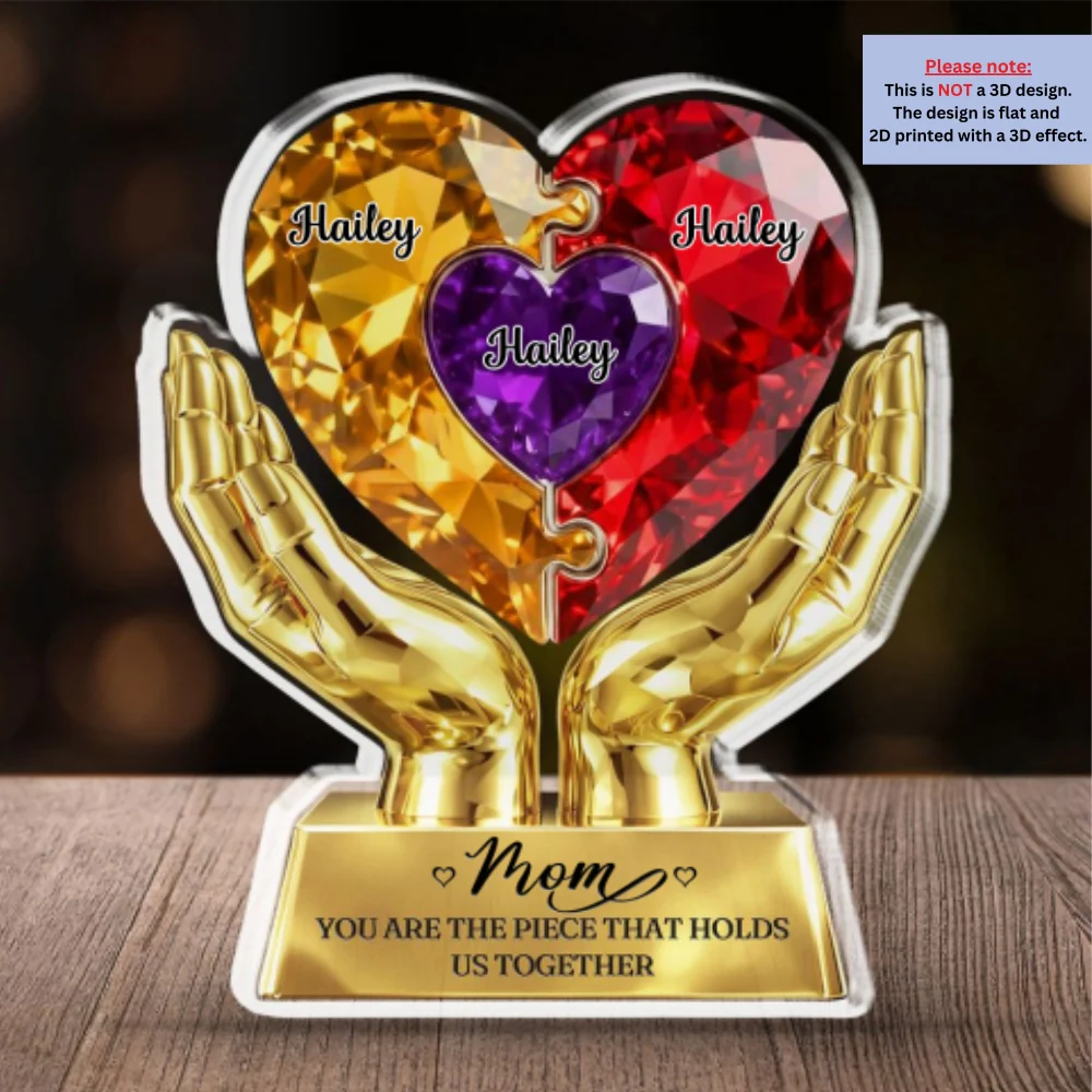Puzzle Heart - Personalized Custom Acrylic Plaque  - Image 5