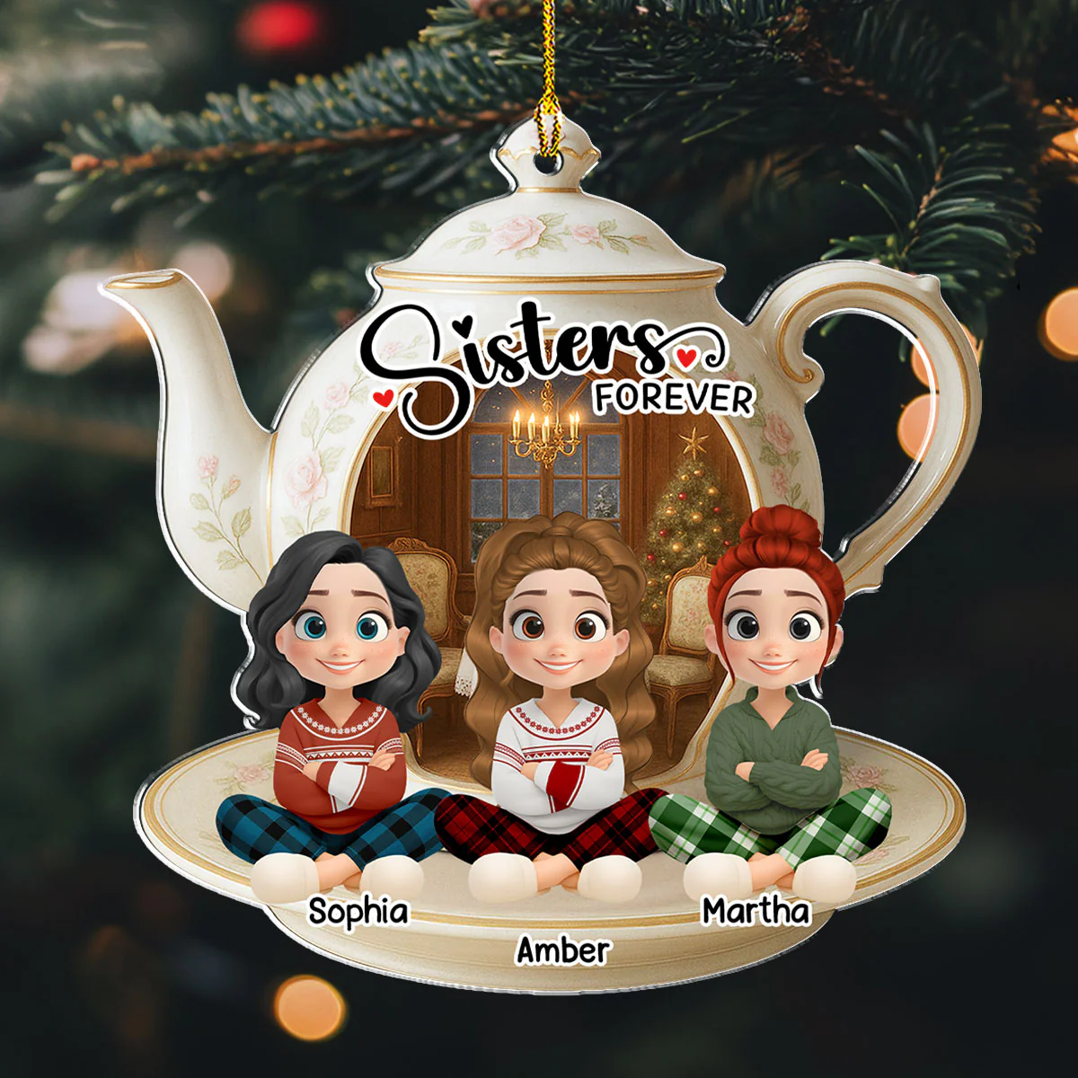 Queen In Party Royal - Personalized Custom Acrylic Ornament - Image 4