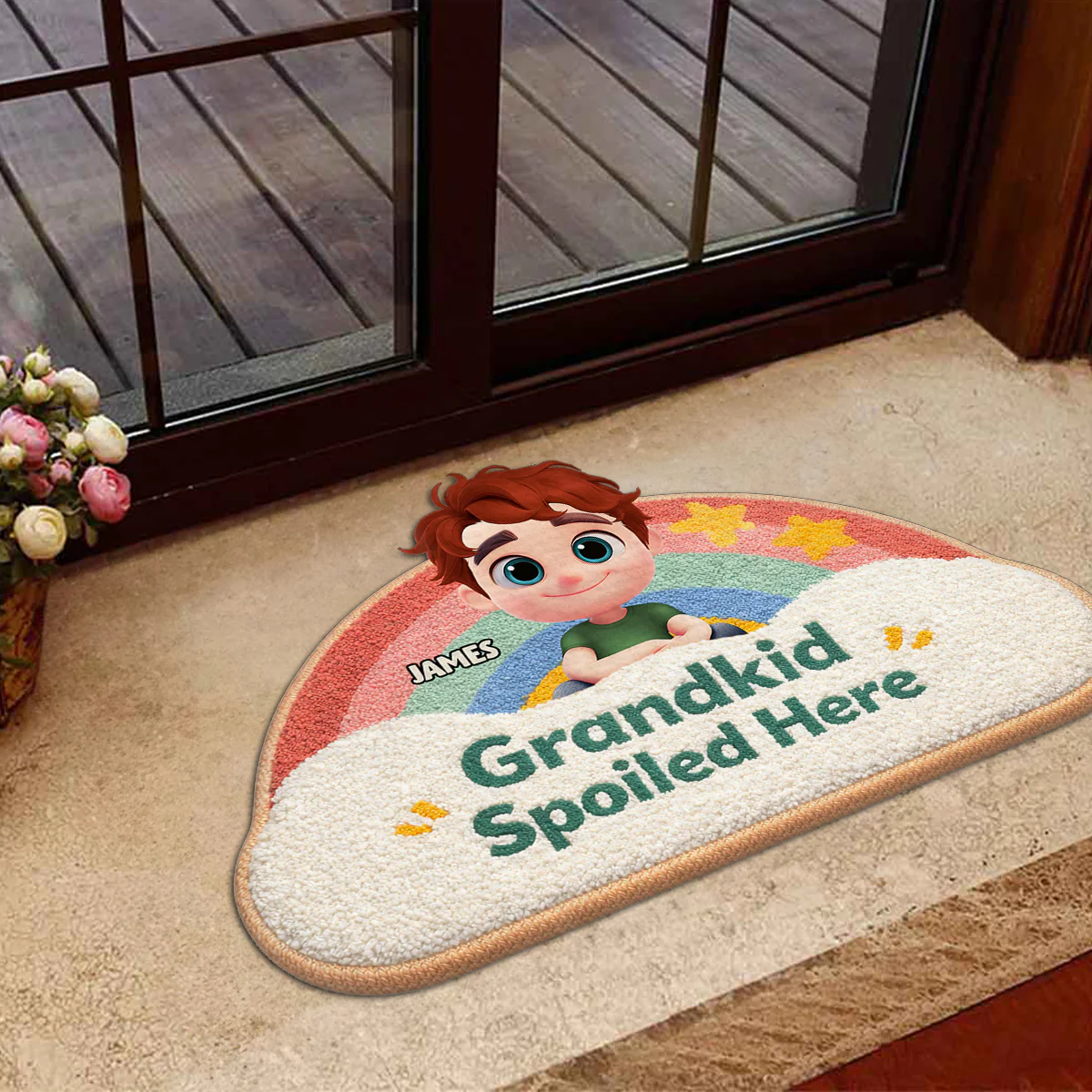 Rainbow Grandkids - Personalized Custom Doormat - Image 4