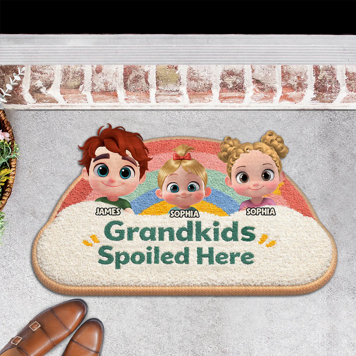 Rainbow Grandkids - Personalized Custom Doormat - Image 5