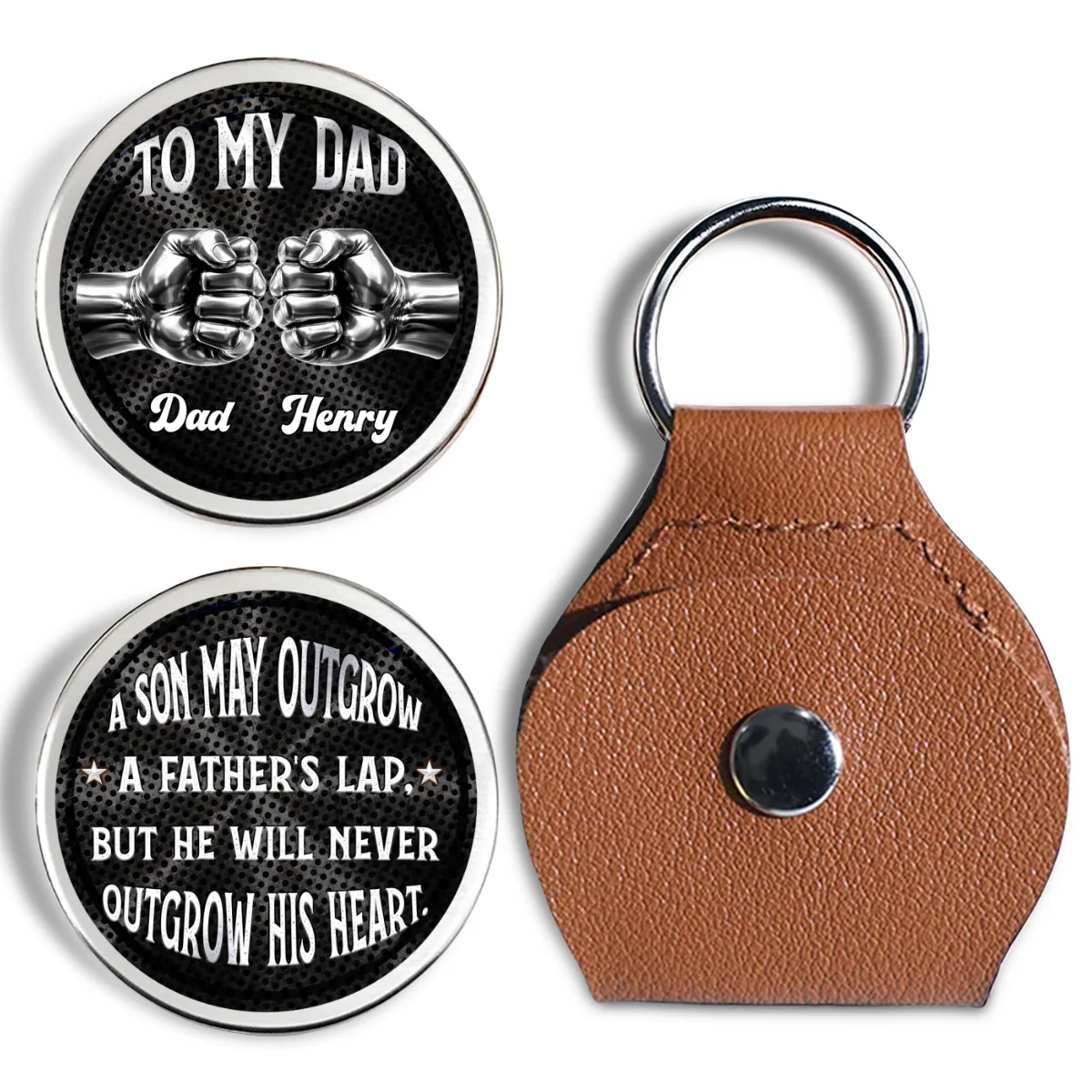 Raised By Dad - Personalized Custom Pocket Hug - Image 6