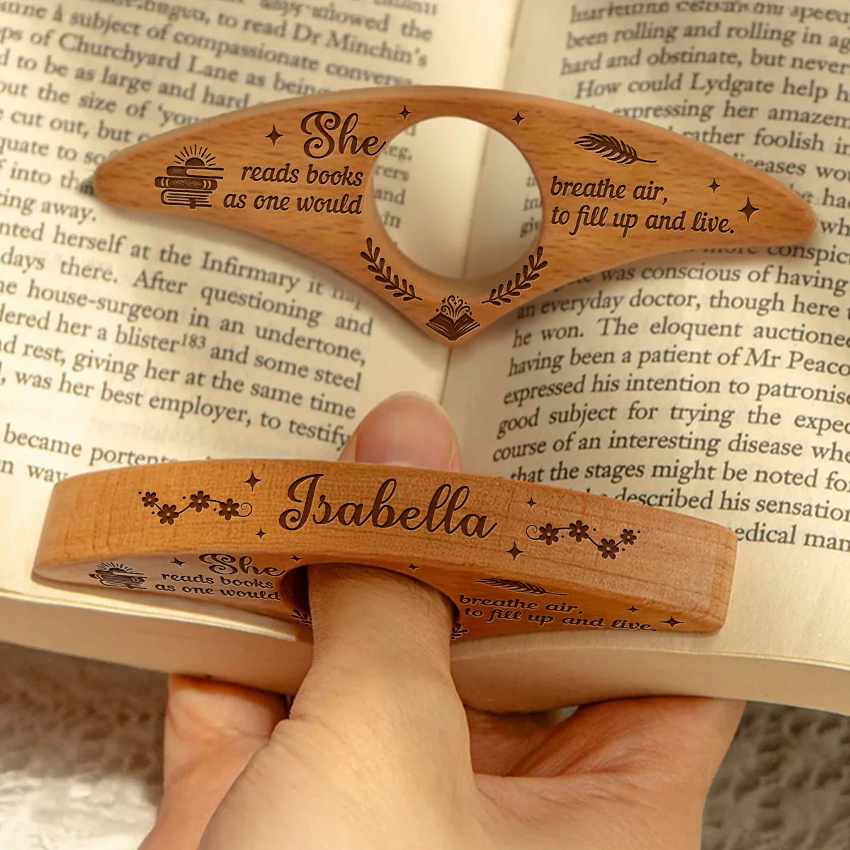 Read Books Like Breathe Air - Personalized Custom Book Page Holder
