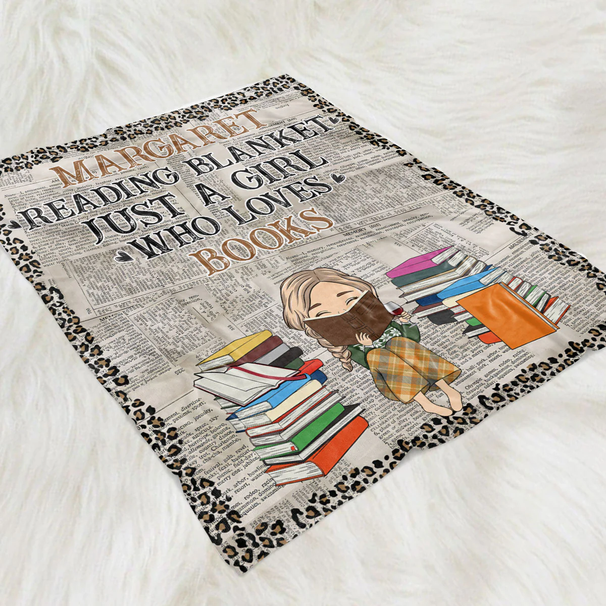 Reading Blanket - Personalized Custom Fleece Blanket - Image 3