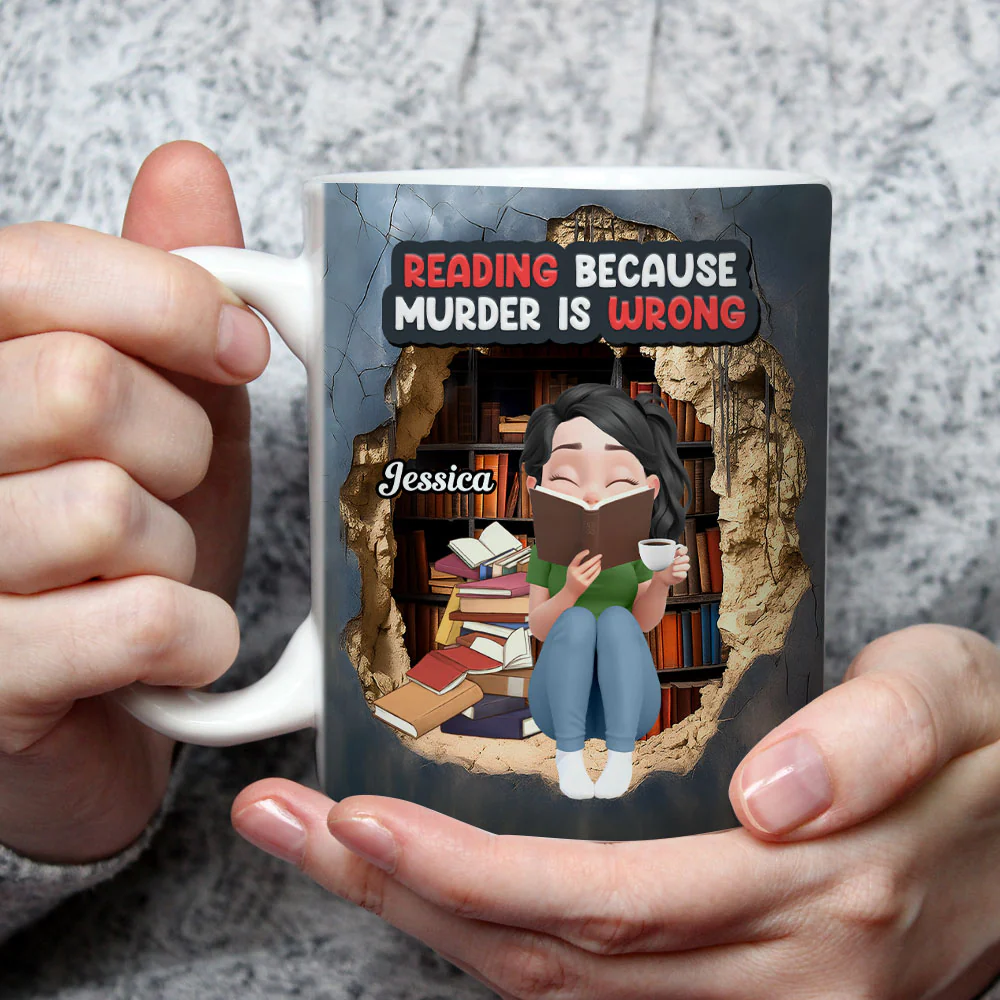 Reading Keeps Me Outta Prison - Personalized Custom Coffee Mug - Image 2
