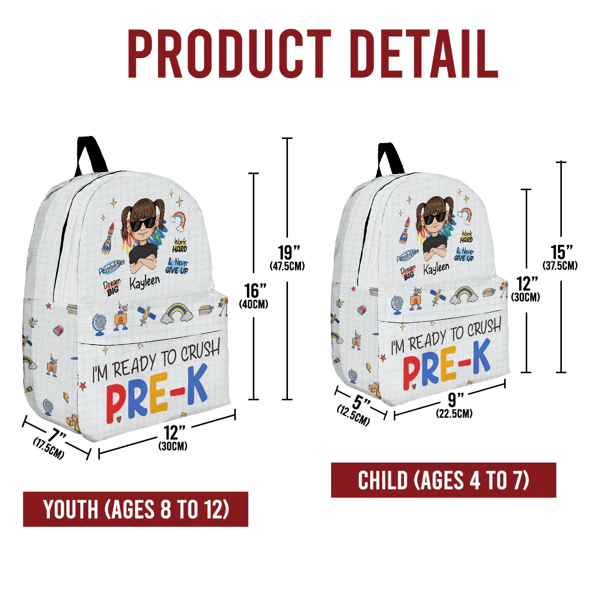Ready To Crush School - Personalized Custom Backpack - Image 5