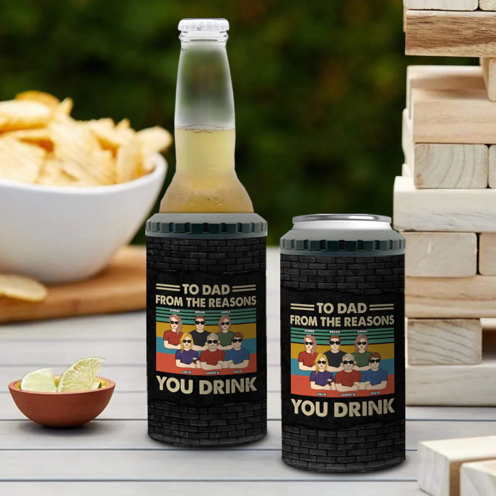 Reason You Drink Can Cooler - Personalized Custom Can Cooler Tumbler - Image 2