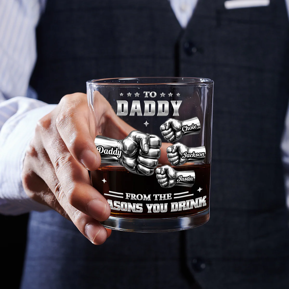 Reason You Drink - Personalized Custom Whiskey Glass - Image 5