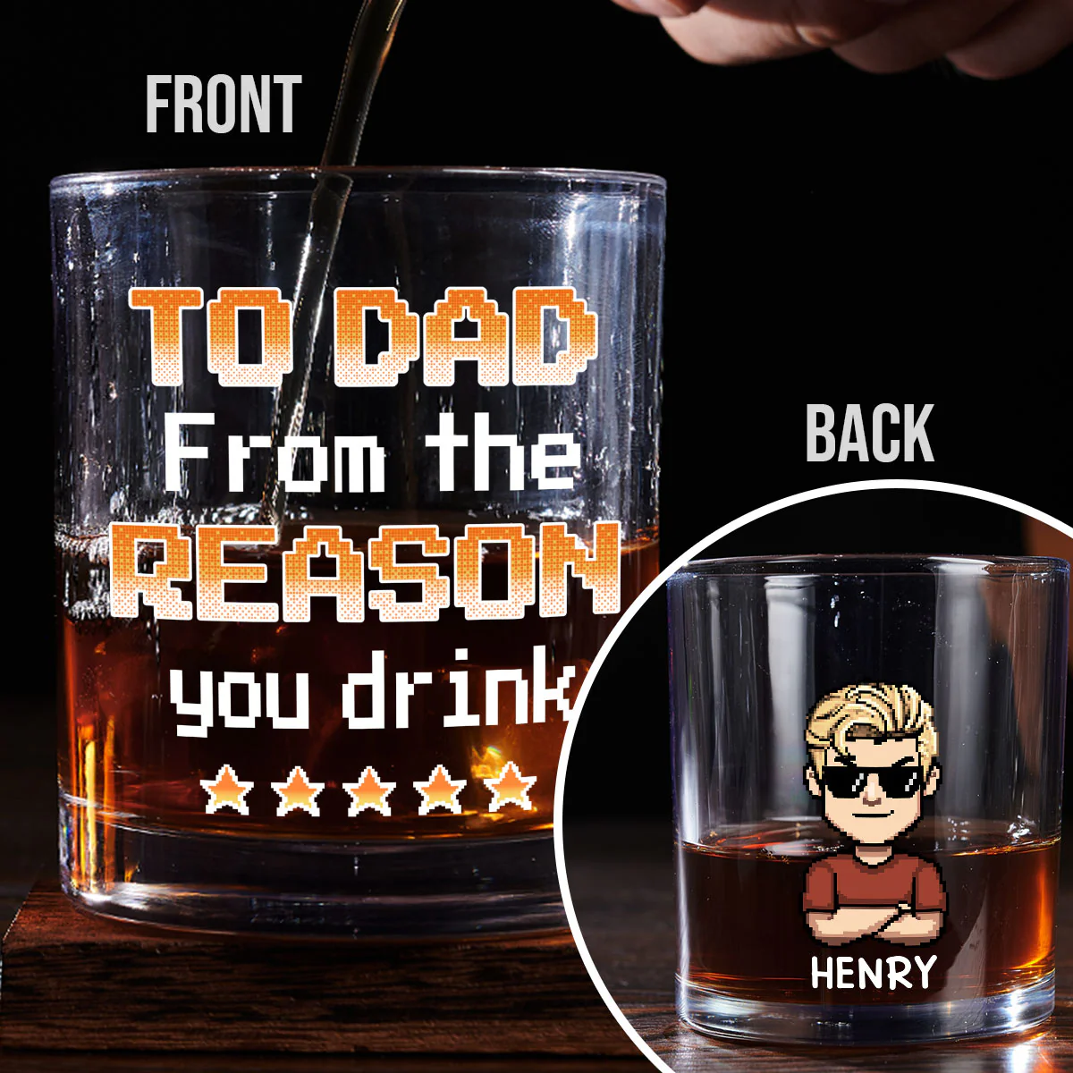 Reason You Drink - Personalized Custom Whiskey Glass - Image 6