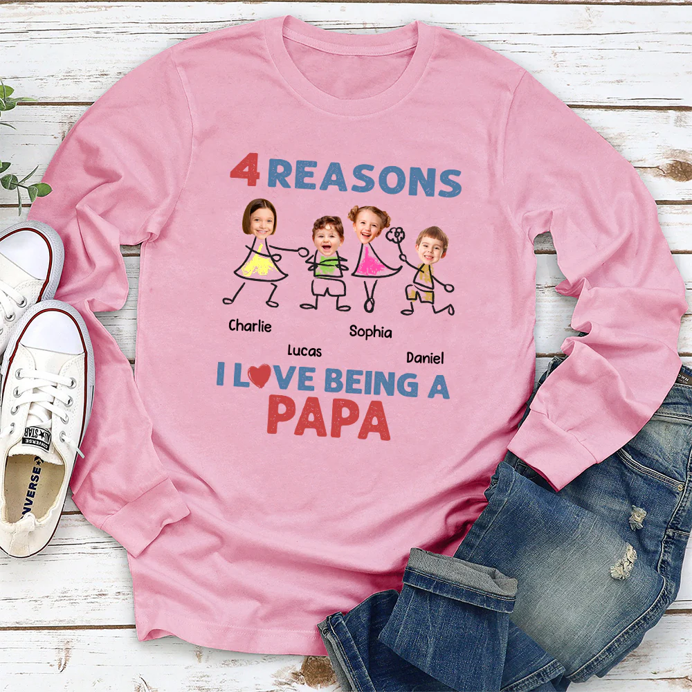 Reasons I Love Being Dad Grandpa - Personalized Custom Shirt - Image 4