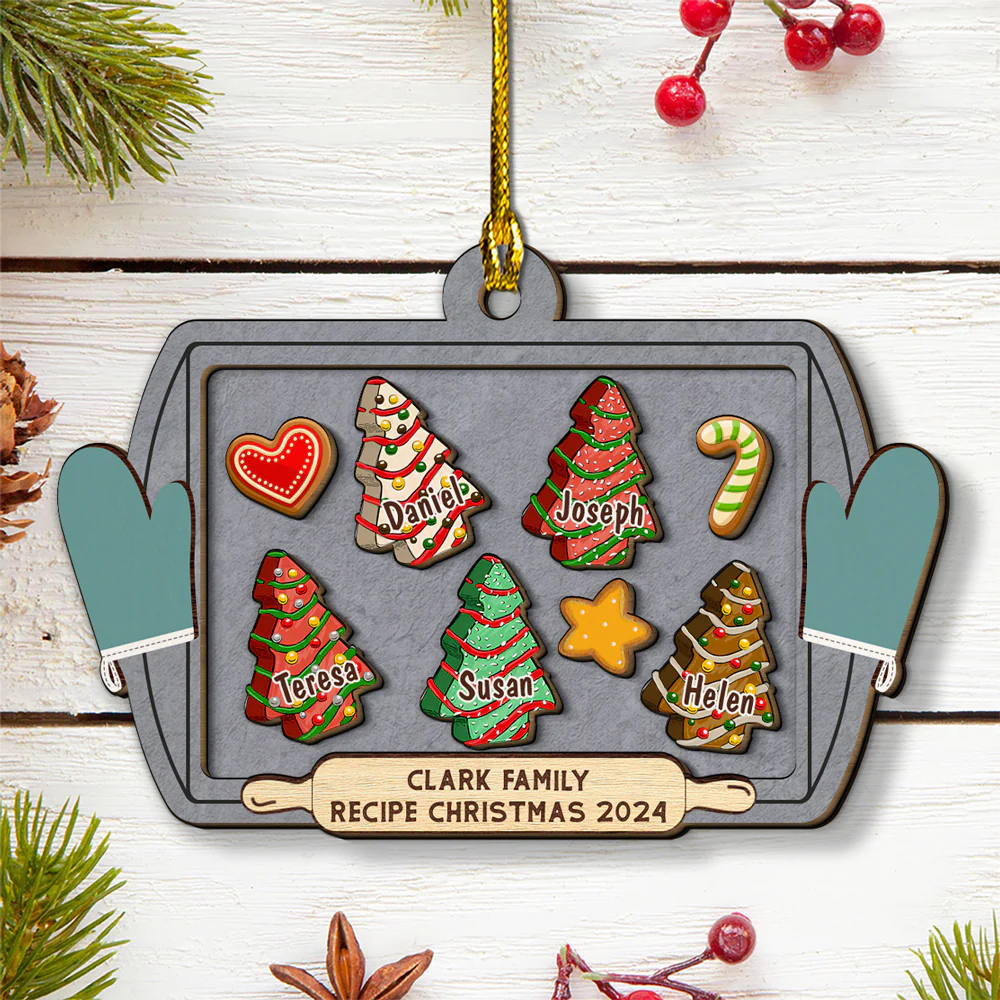 Recipe For Christmas 2024 - Personalized Custom Freeshape 2-Layered Wood Ornament - Image 2