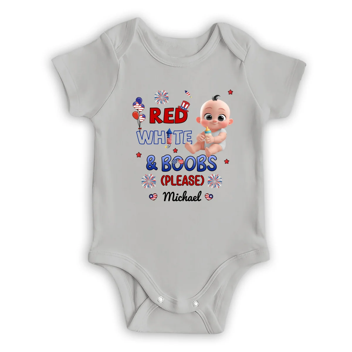 Red White Baby - Personalized Custom Baby Onesie - Image 8