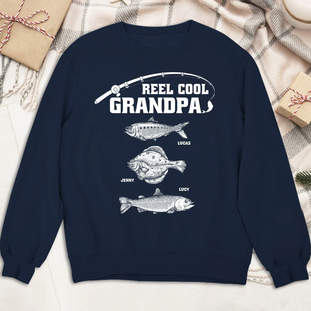 Reel Cool Grandpa Fishing - Personalized Custom Shirt - Image 5