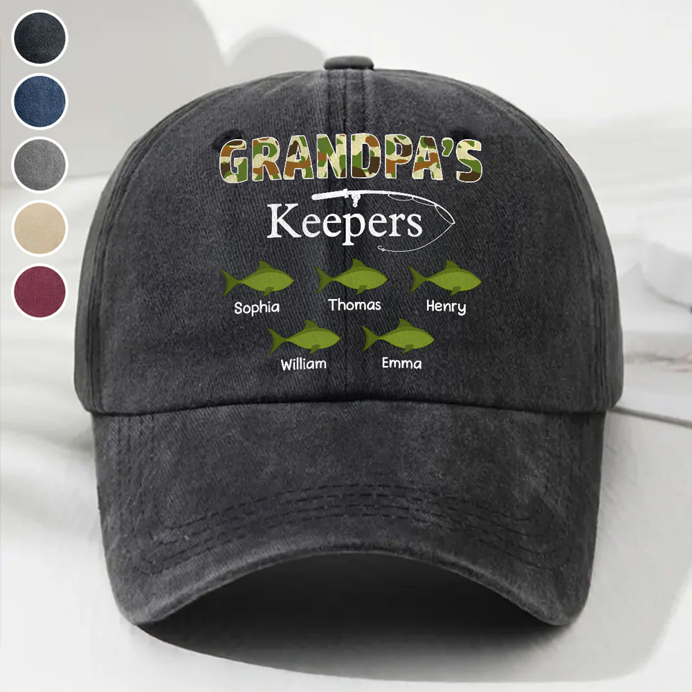 Reel Papa - Personalized Custom Vintage Washed Denim Cap