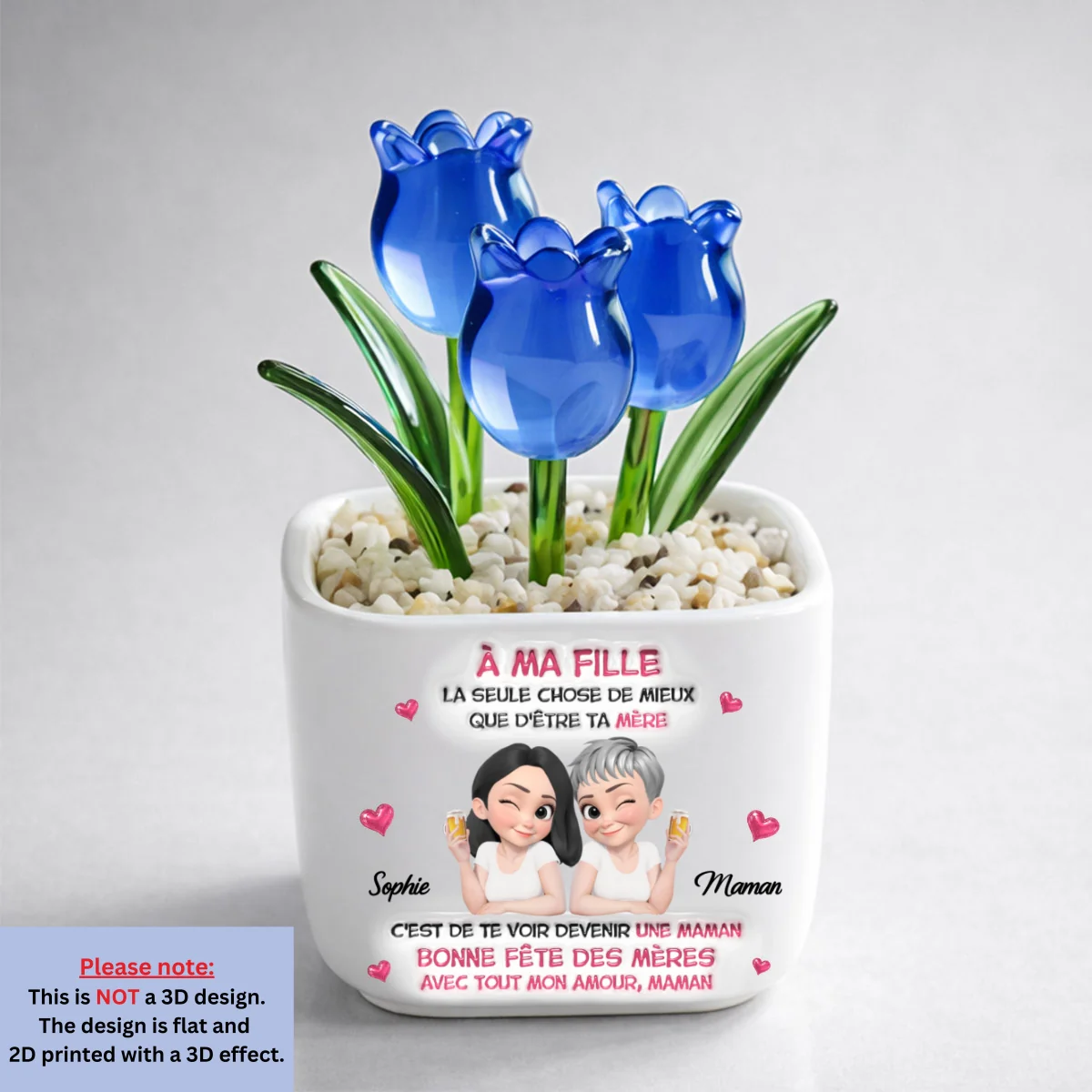 Regarder Ma Fille Devenir Maman - Vase Personnalisé Aux Tulipes Éternelles - Image 6