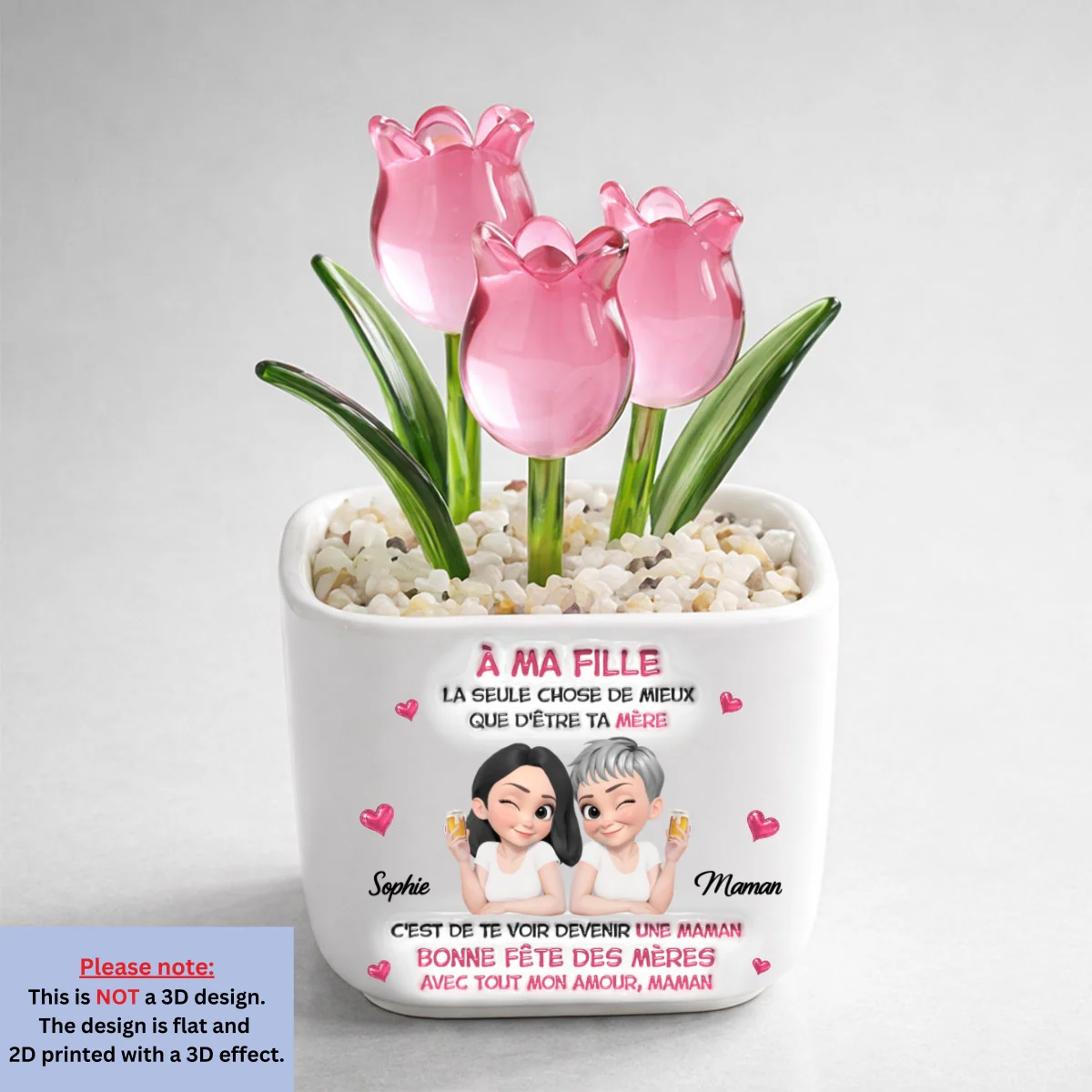 Regarder Ma Fille Devenir Maman - Vase Personnalisé Aux Tulipes Éternelles - Image 7