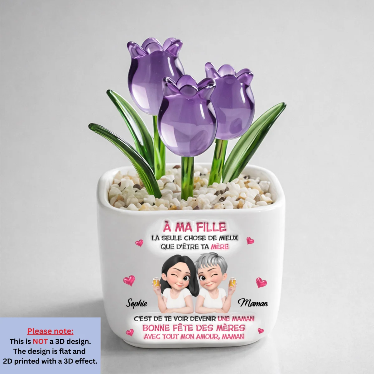 Regarder Ma Fille Devenir Maman - Vase Personnalisé Aux Tulipes Éternelles - Image 8