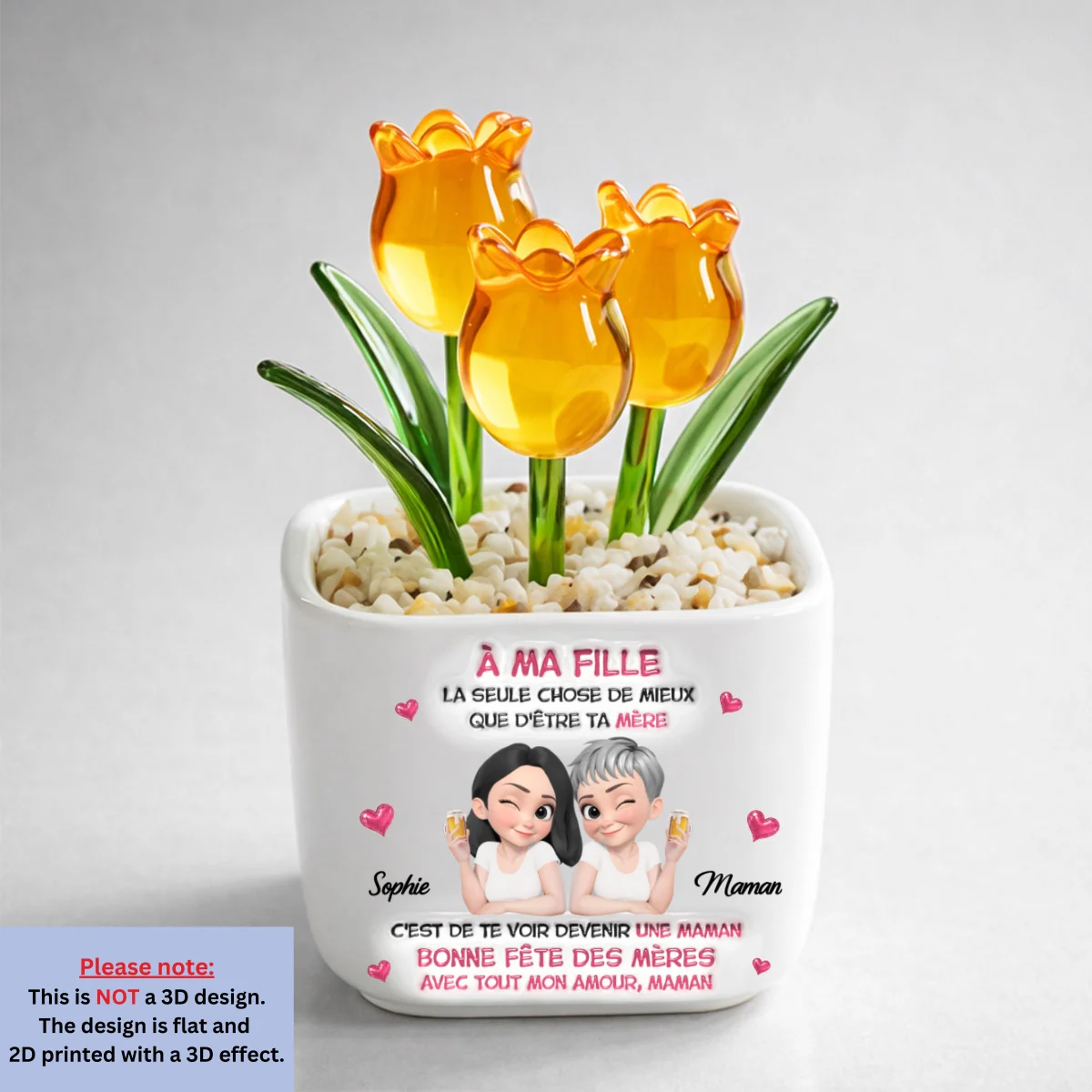 Regarder Ma Fille Devenir Maman - Vase Personnalisé Aux Tulipes Éternelles - Image 9