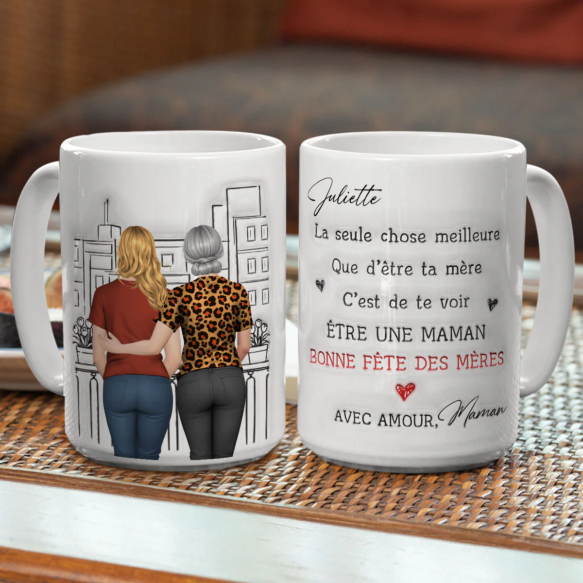 Regarder te voir être une maman attentionnée - Mug personnalisé avec effet gonflé 3D - Image 4