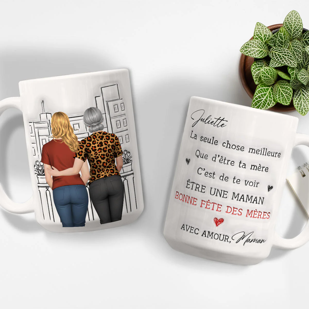 Regarder te voir être une maman attentionnée - Mug personnalisé avec effet gonflé 3D - Image 5