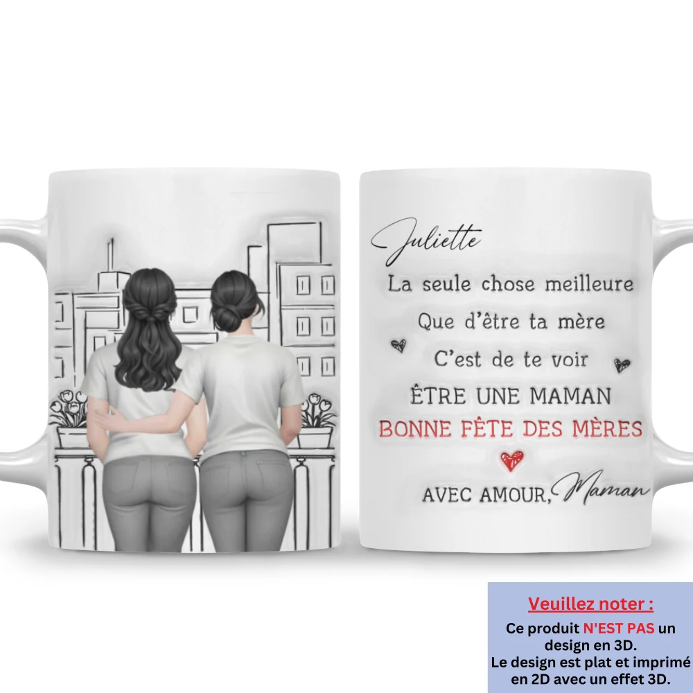 Regarder te voir être une maman attentionnée - Mug personnalisé avec effet gonflé 3D - Image 7