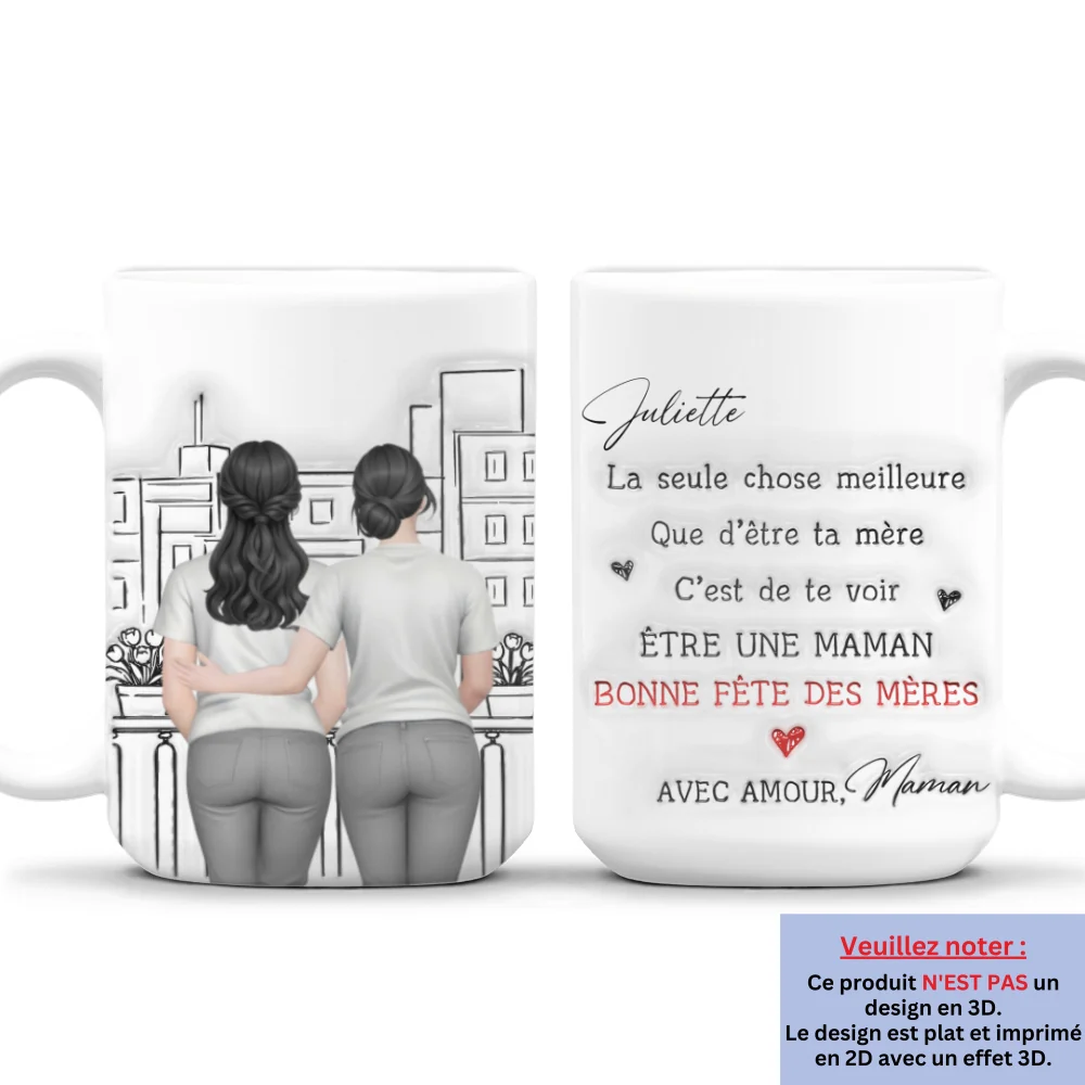 Regarder te voir être une maman attentionnée - Mug personnalisé avec effet gonflé 3D - Image 8