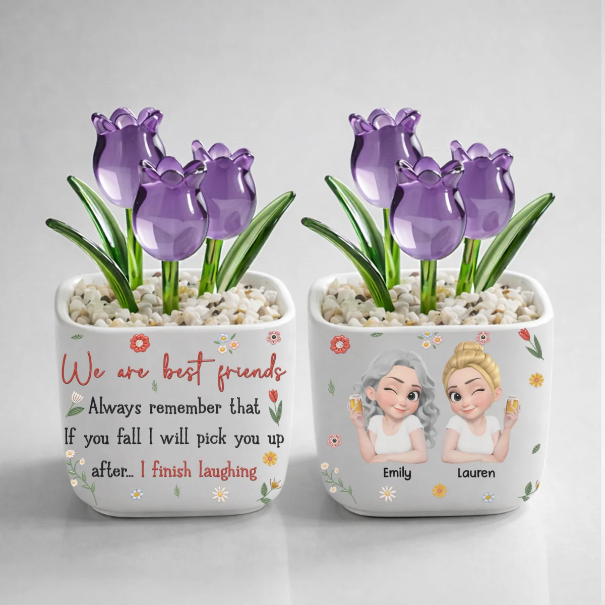 Remember That I Will - Personalized Custom Glass Everlasting Tulips - Image 10