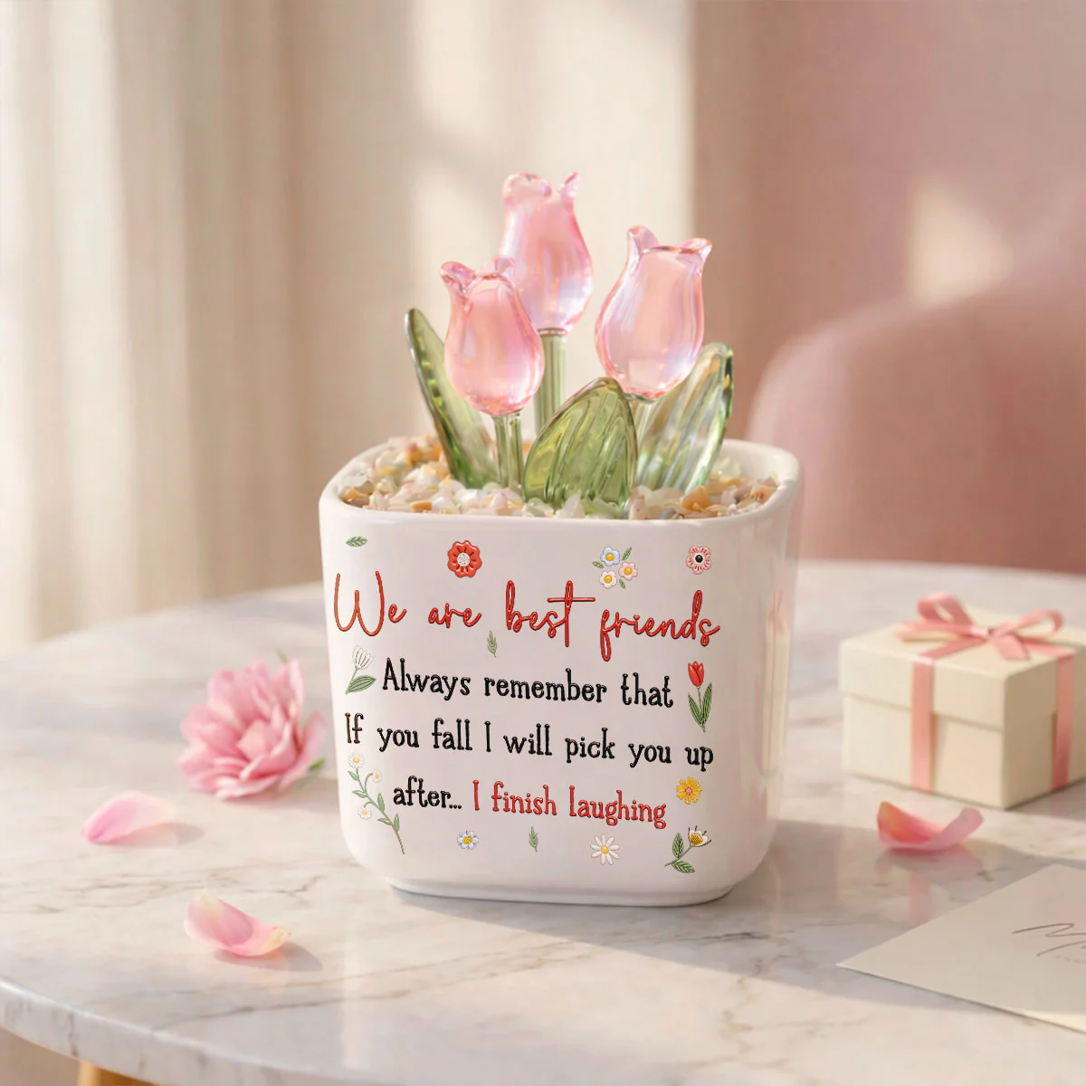 Remember That I Will - Personalized Custom Glass Everlasting Tulips - Image 4