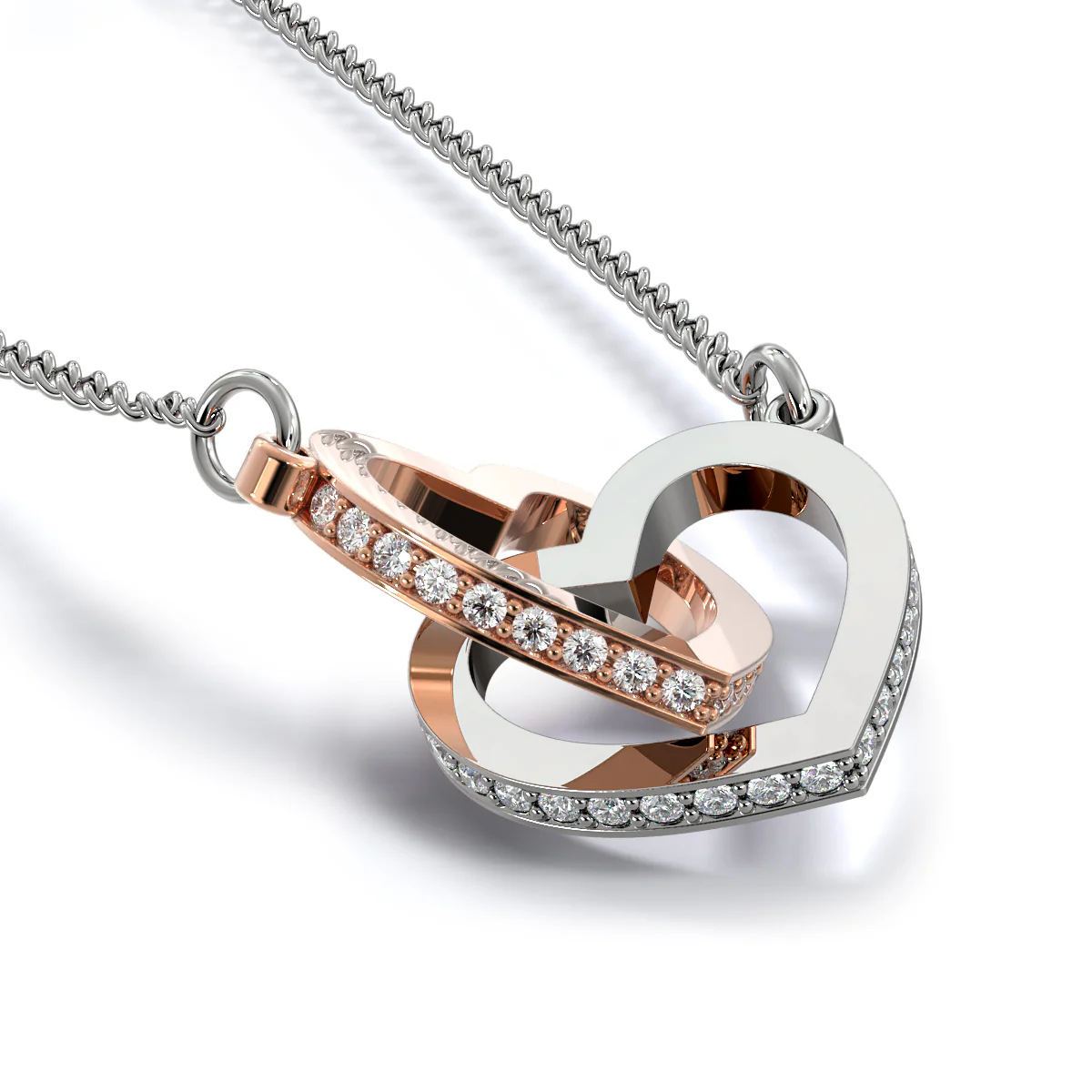 Remember Whose Daughter You Are - Personalized Custom Interlocking Heart Necklace - Image 5