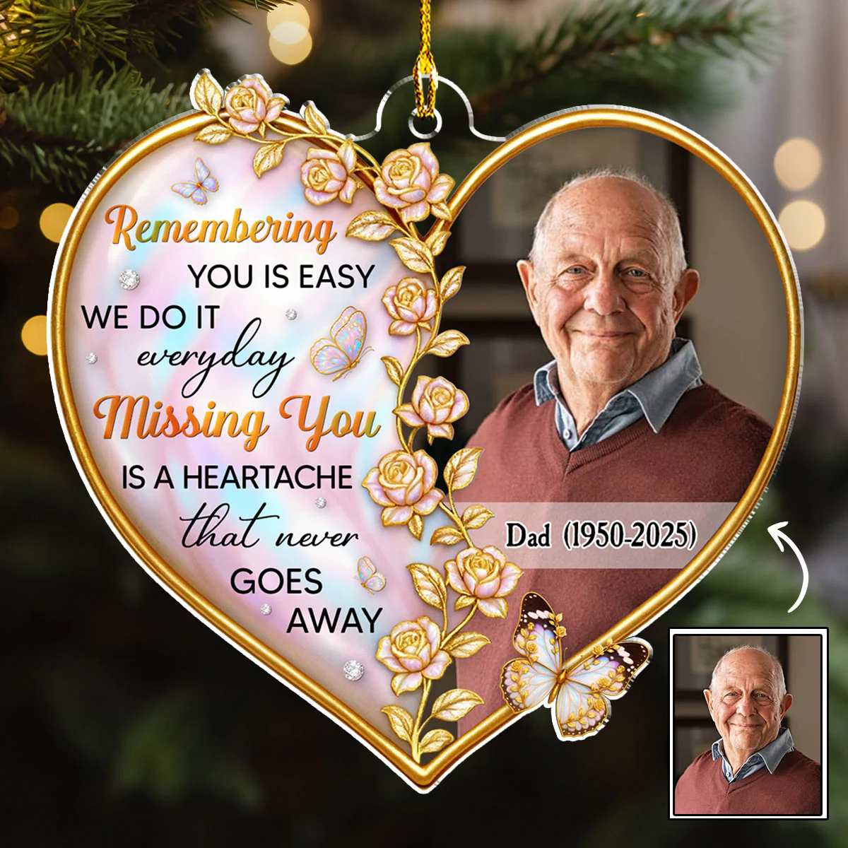 Remembering You Is Easy - Personalized Custom Acrylic Ornament