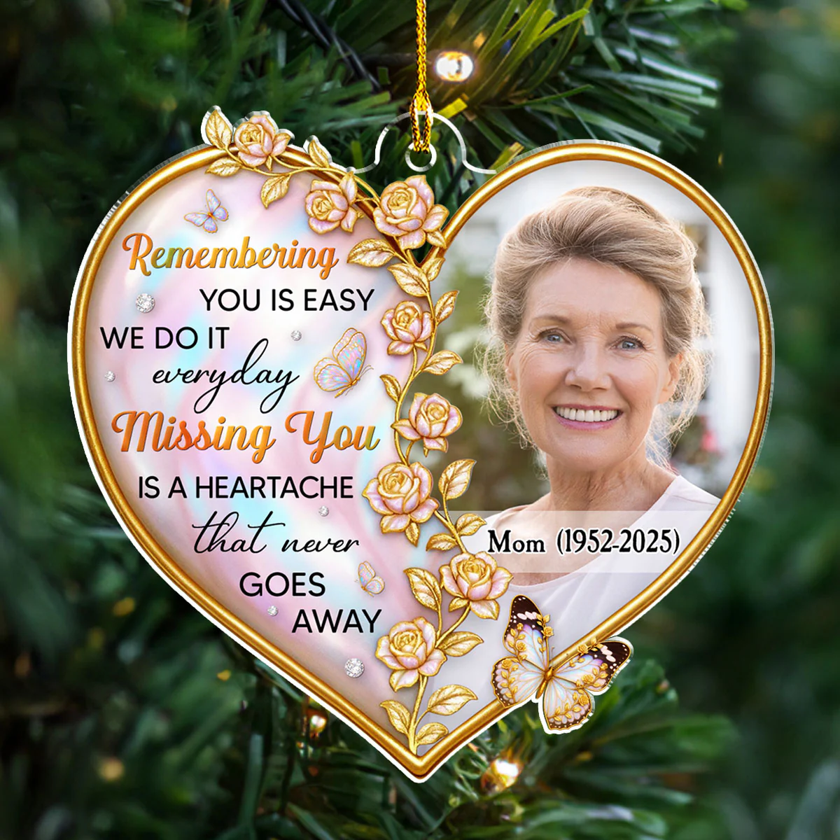 Remembering You Is Easy - Personalized Custom Acrylic Ornament - Image 2