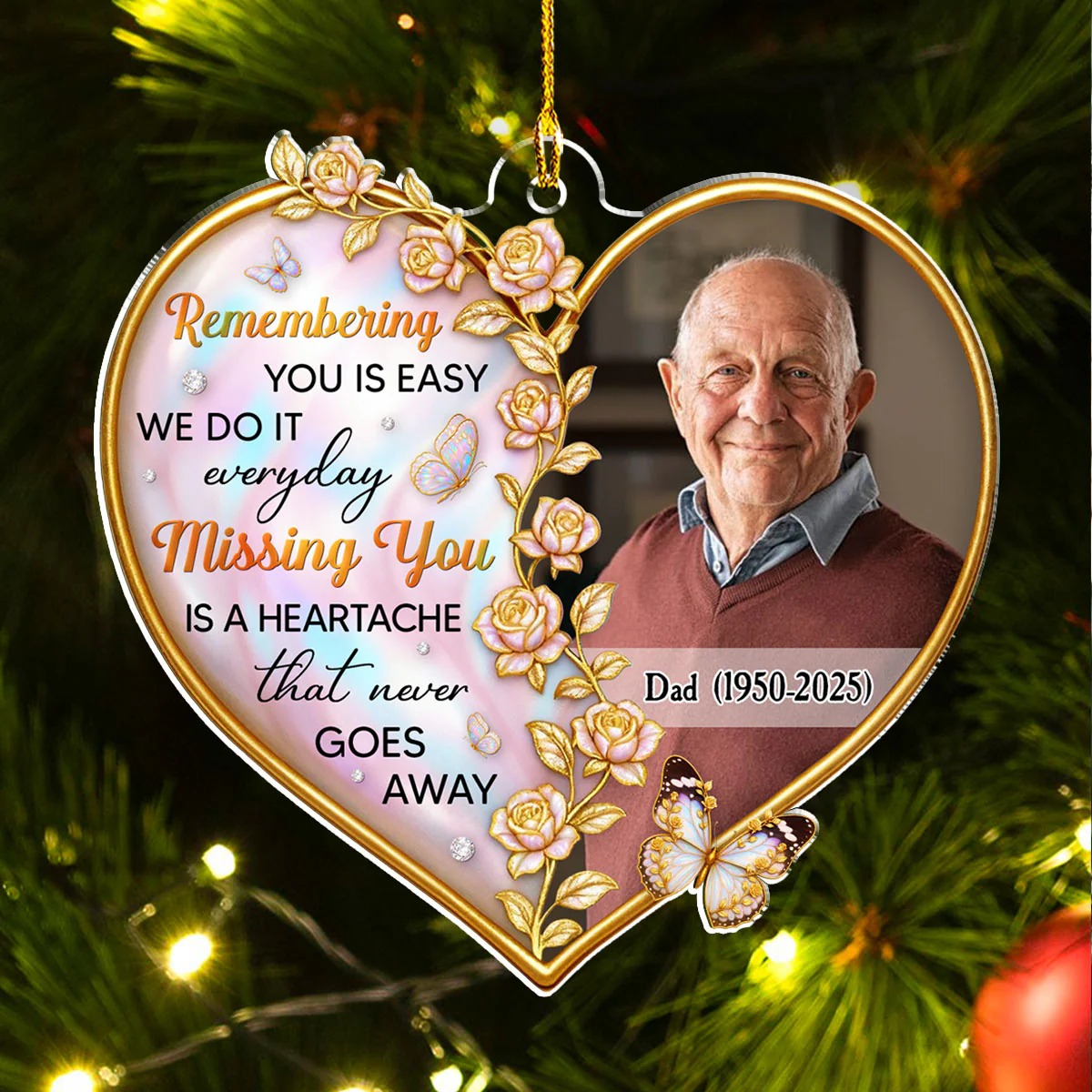 Remembering You Is Easy - Personalized Custom Acrylic Ornament - Image 3